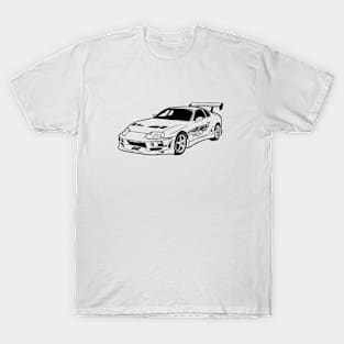 Supra MK4 Line Art retro JDM 90s japanese car T-Shirt